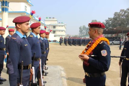 मधेश प्रदेश प्रहरी प्रमुख यज्ञ बिनोद पोखरेलद्वारा निरीक्षण तथा निर्देशन सम्बोधन कार्यक्रम सम्पन्न