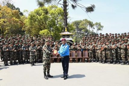 एआईजी सन्दिप भण्डारीद्वारा नेपाली सैनिक प्रतिष्ठान खरिपाटी भक्तपुरमा प्रशिक्षणरत शिक्षार्थी क्याडेटहरुसँग अन्तरक्रिया कार्यक्रम सम्पन्न एआईजी सन्दिप भण्डारीद्वारा नेपाली सैनिक प्रतिष्ठान खरिपाटी भक्तपुरमा प्रशिक्षणरत शिक्षार्थी क्याडेटहरुसँग अन्तरक्रिया कार्यक्रम सम्पन्न
