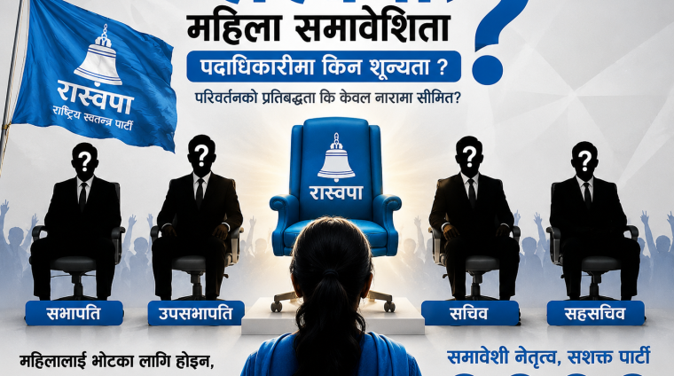 पदाधिकारी सिटमा शून्य महिला: रास्वपा रुपन्देहीको ‘परिवर्तनको राजनीति’ पर्दाको पछाडि